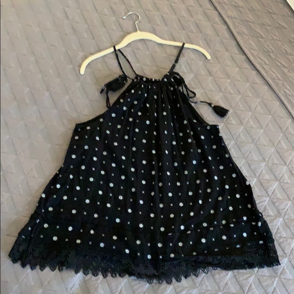 Black spaghetti string top